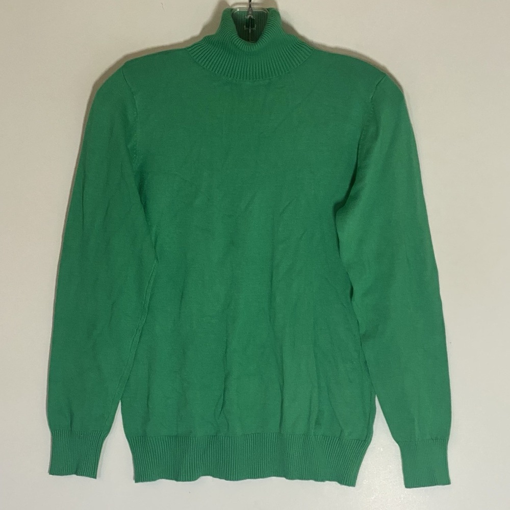 Joseph A Sweater Womens PXL Green Turtleneck Office Casual Comfortable Petite
